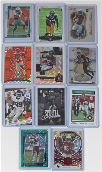 Lot of 11 NFL WR - Moore - Adams -Waddle - Williams - Olave - Smith Cards