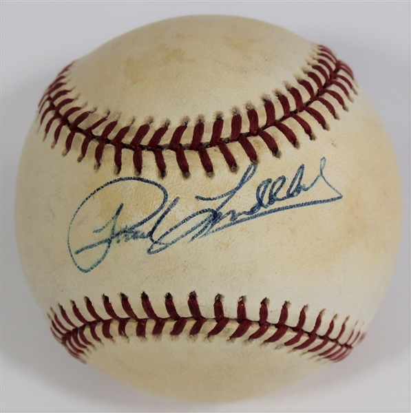 Paul Lindblad Signed Game Used Baseball - Kansas City Athletics