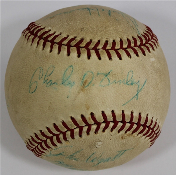 Kansas City As Team Signed 1961 Baseball - Charlie O Finley - Dick Howser