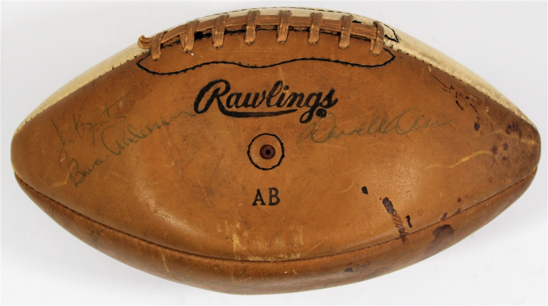 1968 NY Giants Team Signed Football - Fran Tarkenton