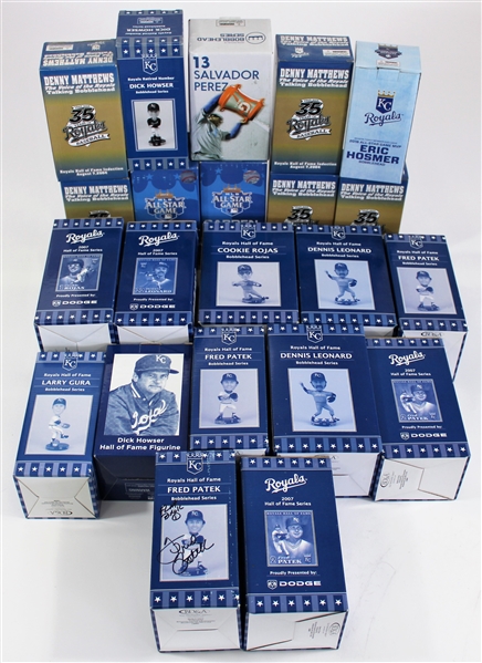 Large Collection of Kasnas City Royals Bobble Heads