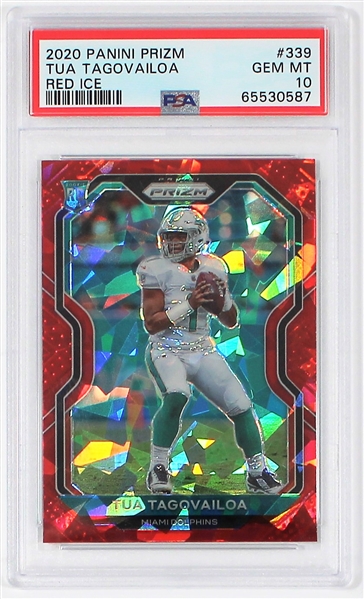 Tua Tagovailoa 2020 Panini Prizm Red Ice PSA GM 10