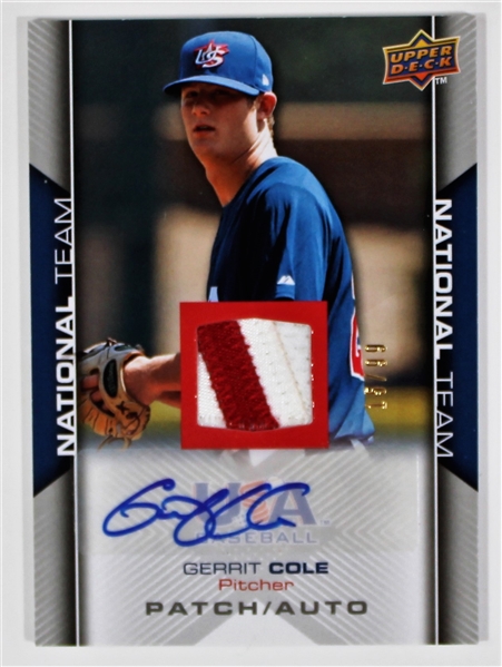 Gerrit Cole National Team Patch Signed Card