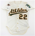 Luis Polonia 1988 Oakland As Game Worn & Signed WS Jersey