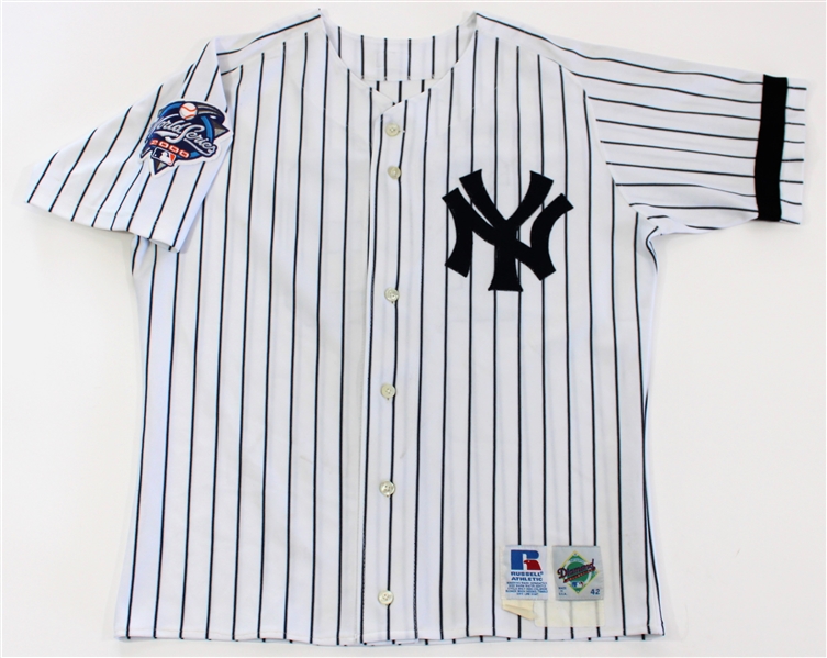 Luis Polina 2000 Game Worn & NY Yankees Signed WS Jersey