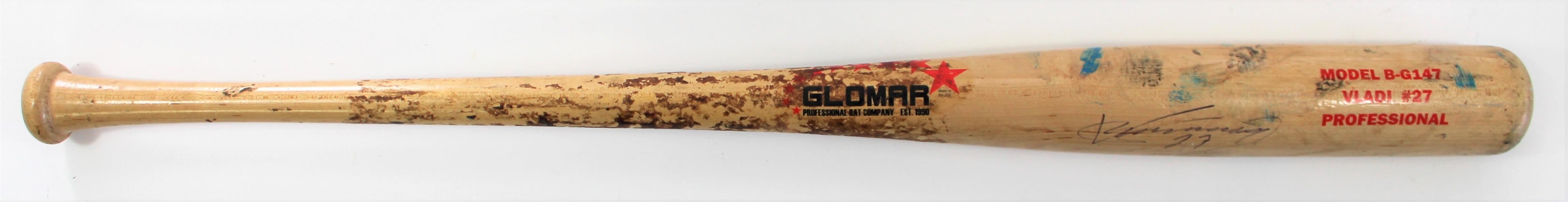 Vladimir Sr. Guerrero Game Used & Signed Angeles Bat