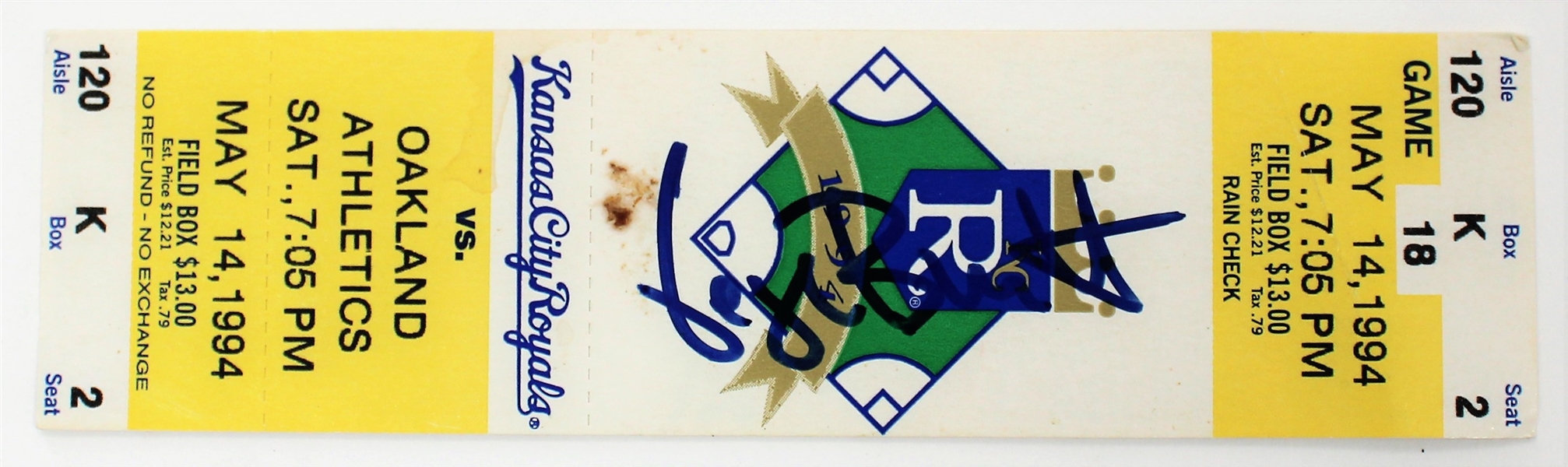 George Brett Signed Ticket 5-14-1994 - Jsa KK42741