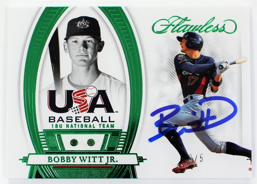 Bobby Witt Jr. Signed 18U Flawless Card - Beckett Witness