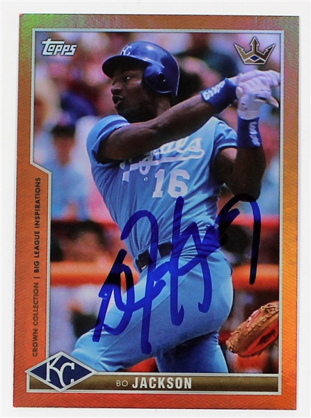 Bo Jackson Signed Kansas City Royals Topps Card - Beckett Witness