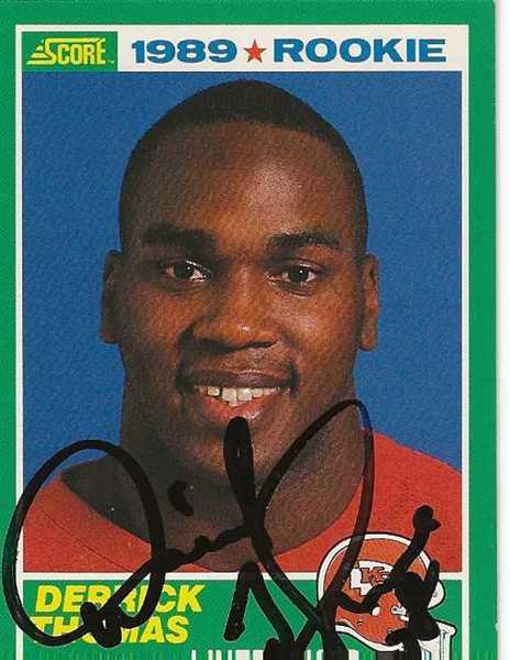 Derrick Thomas 1989 Kansas City Chiefs Signed Rookie Card - 