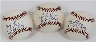 Angel Berroa Signed AL ROY 2003 Baseball LOT of 3