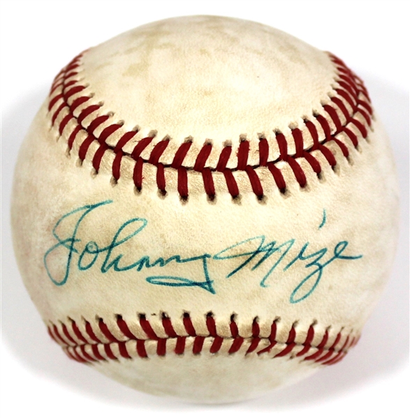 Johnny Mize Signed Baseball JSA AG75973 - No Card