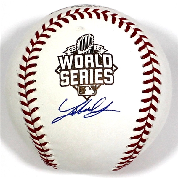 Johnny Cueto 2015 KC Signed Baseball WS Champions JSA-AJ45750