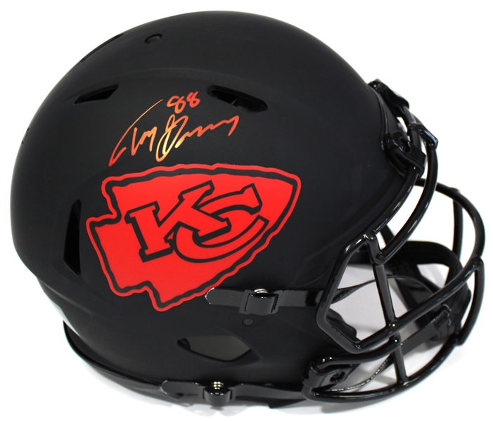 Tony Gonzalez Signed #88 Kansas City Chiefs Black Helmet Beckett Witness WJ30337