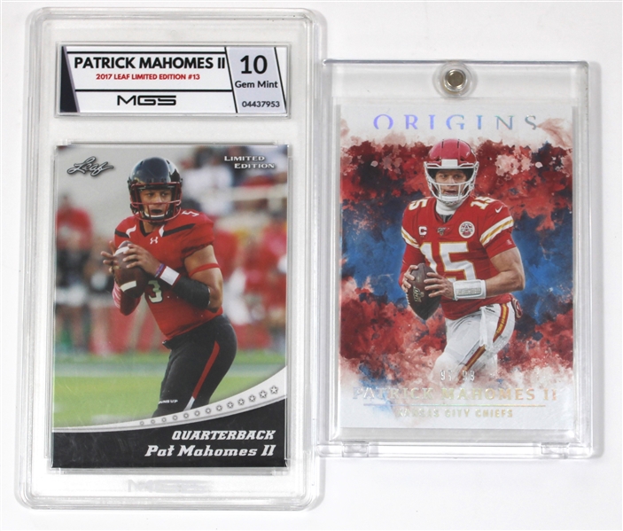 Patrick Mahomes 2017 Leaf GM 10 & Origins 97/99 Cards