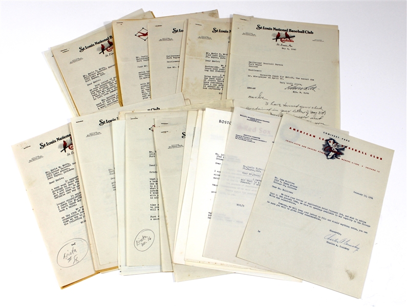 MLB Signed Letters lot of 25 Plus - Comiskey - Vintage