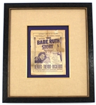 Babe Ruth "The Babe Ruth Story" Framed Mini Movie Poster