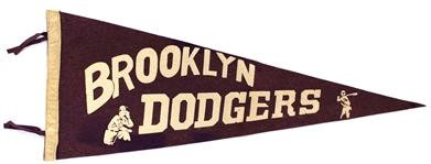 Brooklyn Dodgers Vintage 1950s Pennant - Rare