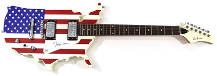 Bill Clinton Signed United States - American Flag Electric Guitar - Loa UACC