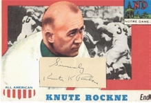 Knute Rockne Signed Ink Cut - Full JSA Letter BB34367