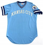 Steve Busby 1975 Game Used & Signed Kansas City Royals Road Jersey