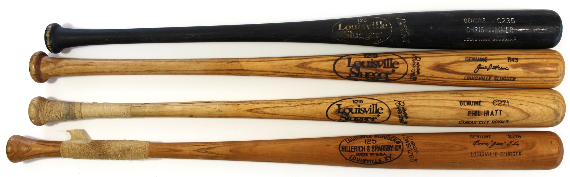 Lot of 4 Game Used Bats - Amos Otis