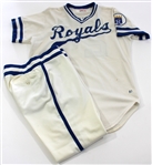 Willie Mays Akiens 1980 Game Used KC Royals Jersey & Pants -82