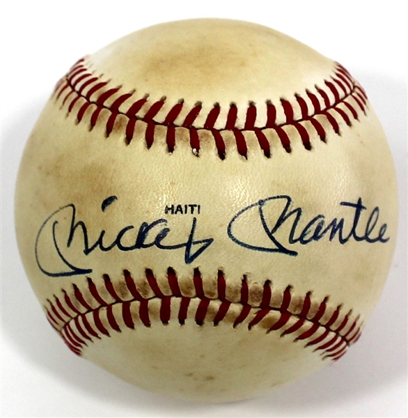 Mickey Mantle Signed Baseball - JSA Letter