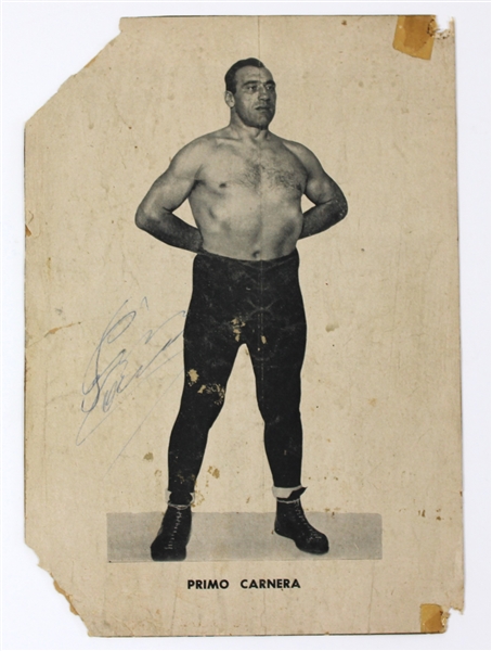 Primo Carnear Signed Photo - JSA Letter