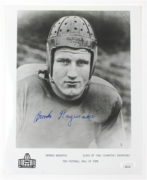 Bronko Nagurski Signed 8 x 10 9.5 Photo - JSA