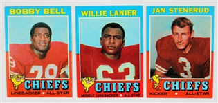 Bobby Bell-Willie Lanier-Jan Stenerud Topps Chiefs Cards 