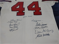 Hank Aaron Signed 500 HR Jersey W/ 11 Autos in Pristine Condition - PSA