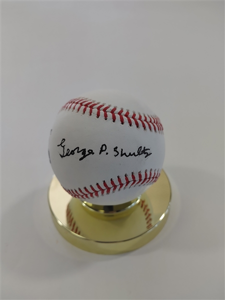 Secretary of State George P. Shultz Signed Baseball JSA COA