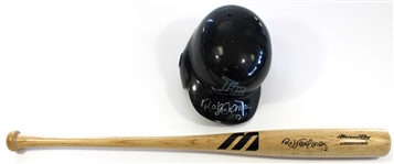 Roberto Alomar Game Used & Signed Bat & Batting Helmet - Rays