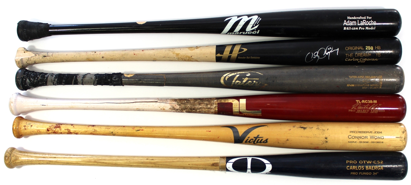 Lot of 6 Game Used Baseball Bats