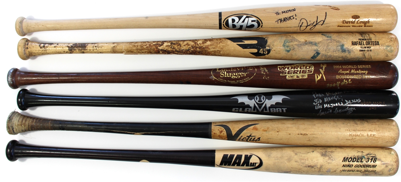 Lot of 6 Game Used Baseball Bats 