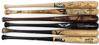 Lot of 6 Game Used Baseball Bats 