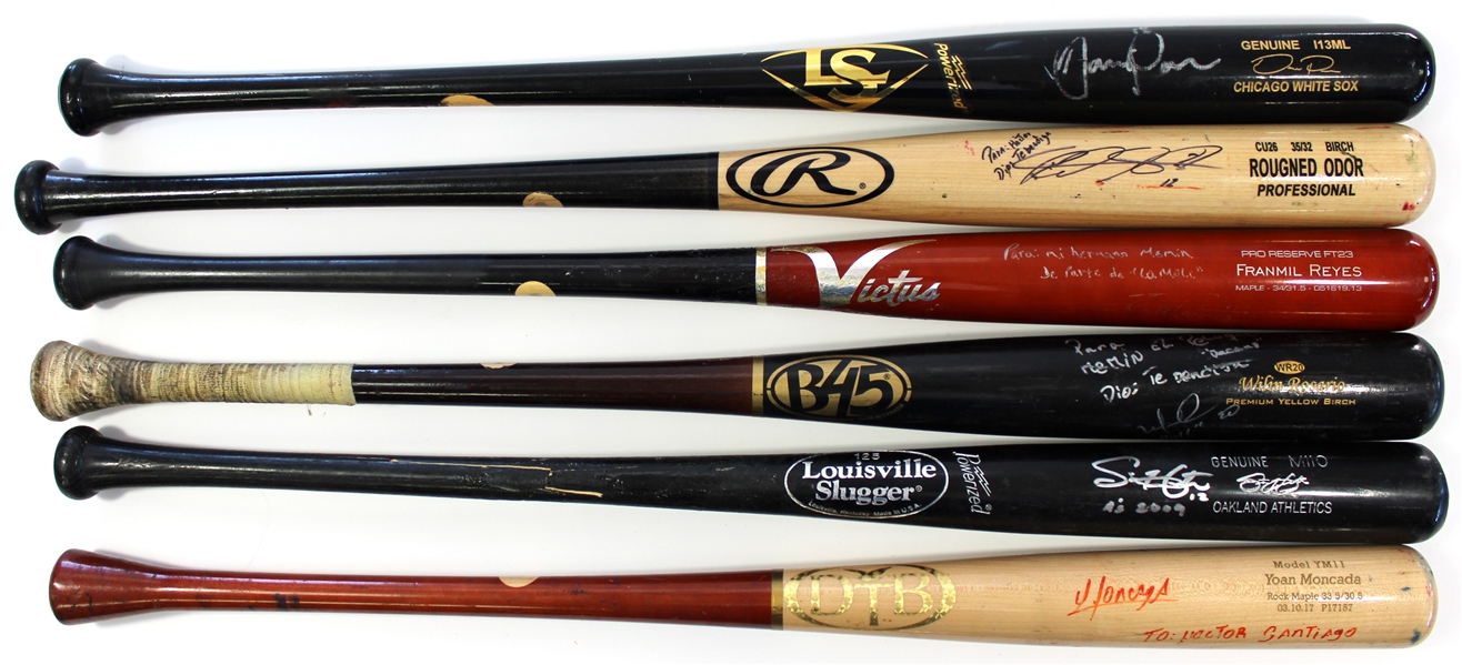 Lot of 6 Game Used Baseball Bats