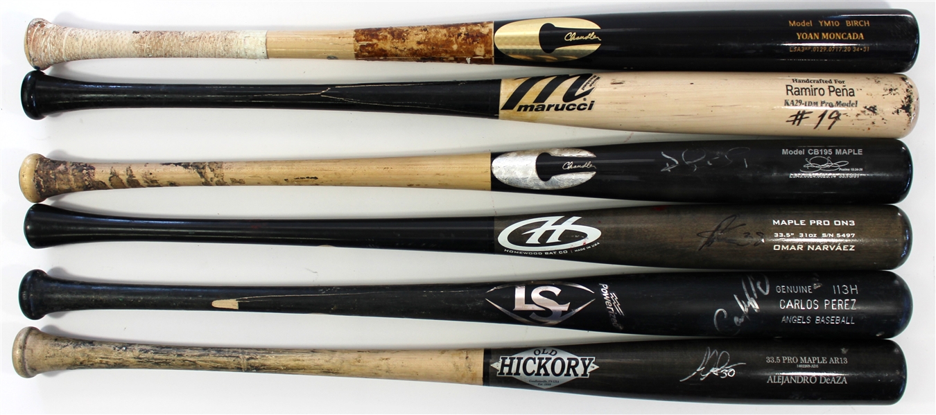 Lot of 6 Game Used Baseball Bats