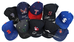 Lot of 10 Game Used Baseball Hats 