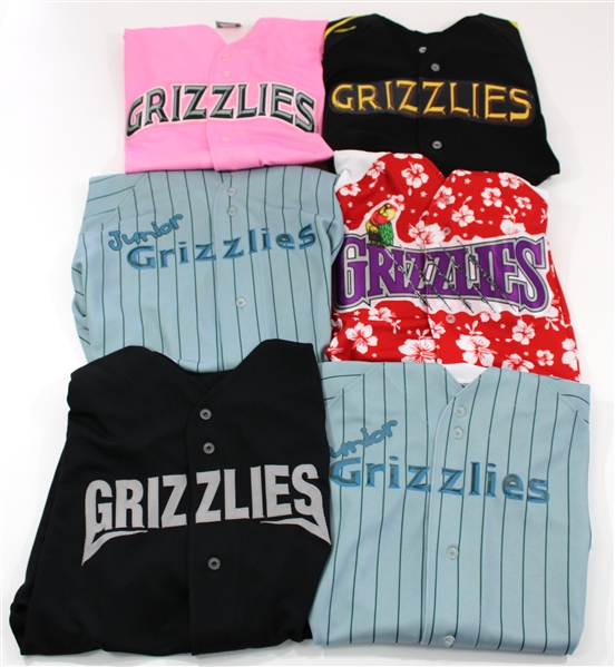 Fresno Grizzlies Lot of 6 Game Used Jerseys