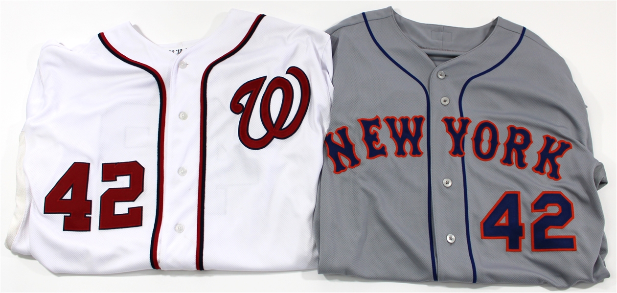 Jackie Robinson #42 Mets & Nationals Game Used Jerseys