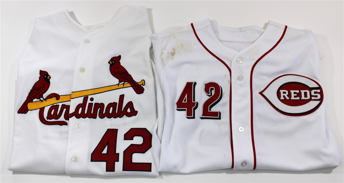 Jackie Robinson # 42 Game Used Reds & Cardinals Jerseys