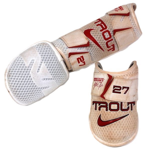 Mike Trout Game Used Los Angeles Angels Ankle Guards 