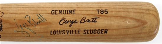George Brett Game Used 1980-1983 Signed Bat PSA 8.5 - Beckett Auto