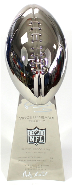 Patrick Mahomes & Andy Reid Signed Full Size Super Bowl 57 Trophy
