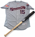 Whit Merrifield Game Used Independence Day Jersey & Bat - MLB Signed