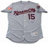 Whit Merrifield Game Used Independence Day Jersey & Bat - MLB Signed