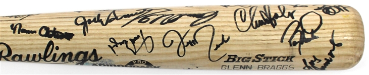 Glenn Braggs Teams Signed Bat