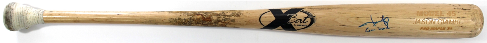 Jason Giambi 2003-05 Game Used & Signed Bat - PSA 1B37057